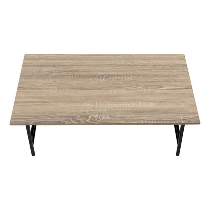 40" Taupe And Black Metal Coffee Table