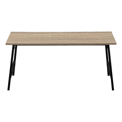 40" Taupe And Black Metal Coffee Table