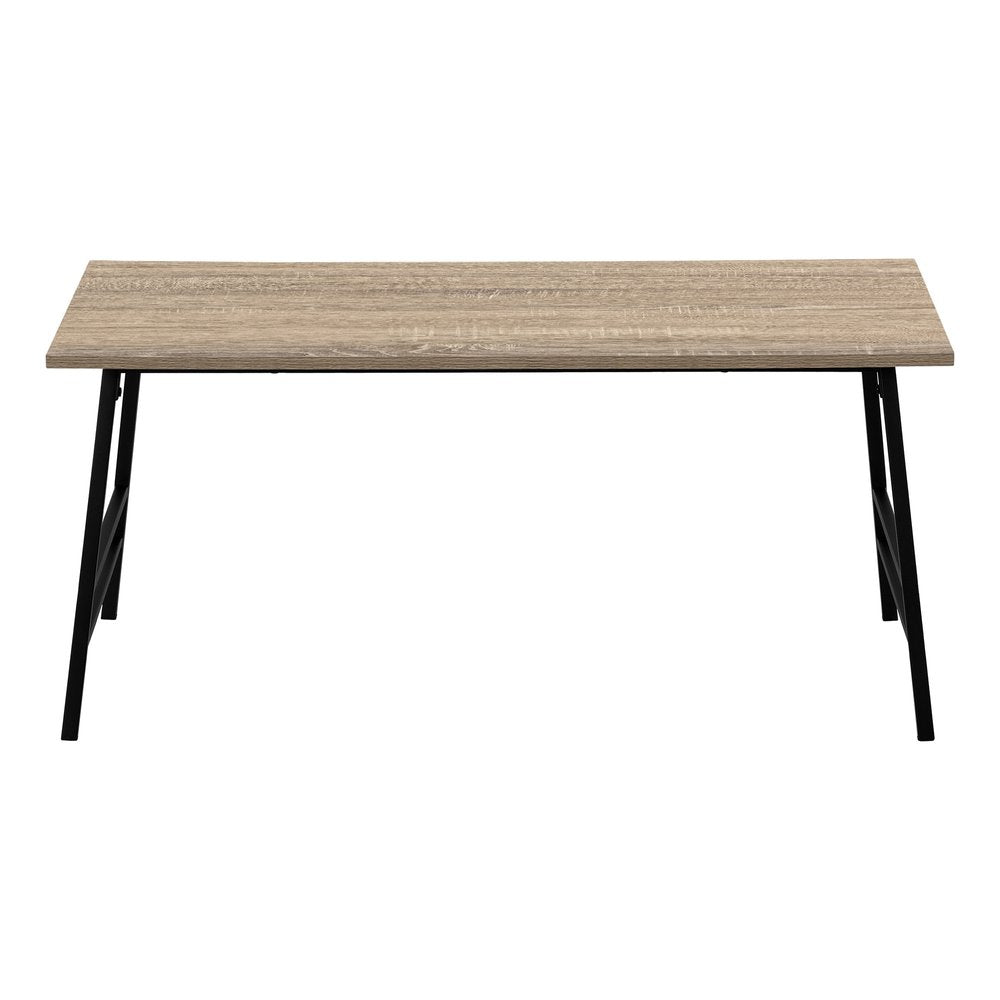 40" Taupe And Black Metal Coffee Table