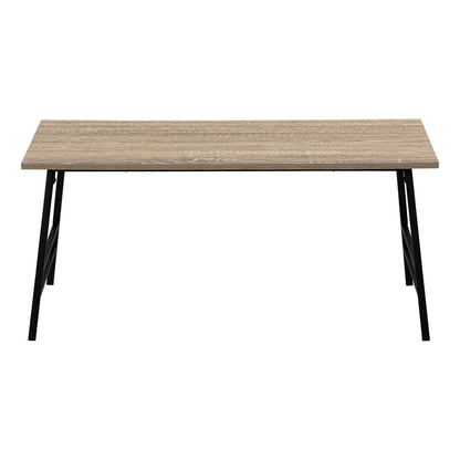 40" Taupe And Black Metal Coffee Table