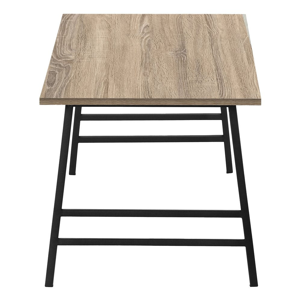40" Taupe And Black Metal Coffee Table