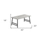 40" Gray And Black Metal Coffee Table