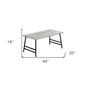 40" Gray And Black Metal Coffee Table