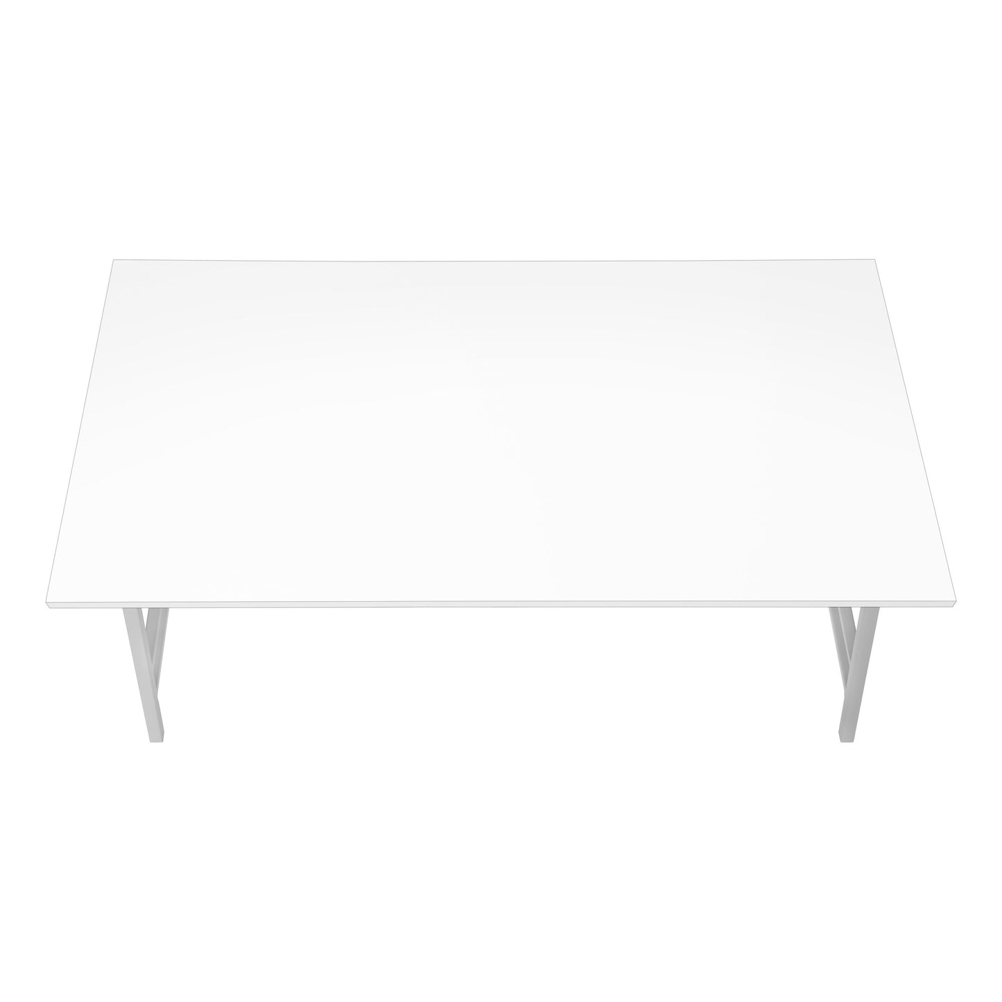 40" White And Silver Metal Coffee Table