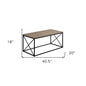 41" Taupe And Black Metal Coffee Table