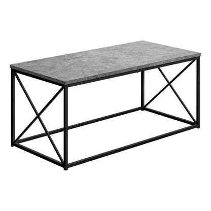 41" Gray And Black Metal Coffee Table