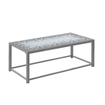 42" Gray Metal Coffee Table