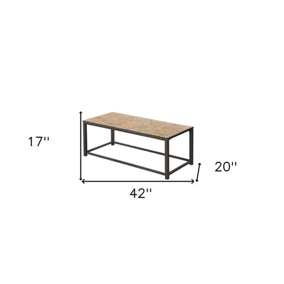 42" Brown Metal Coffee Table