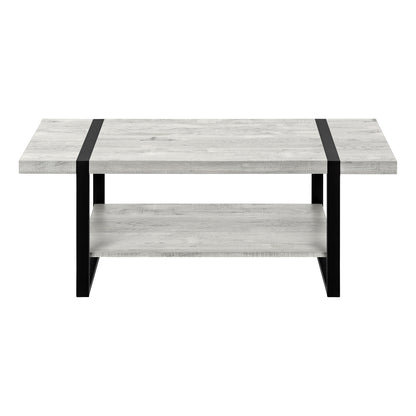 47" Gray And Black Coffee Table With Shelf