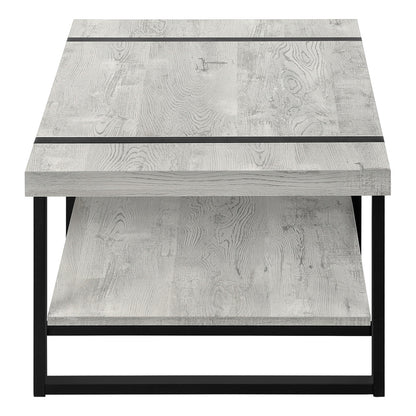 47" Gray And Black Coffee Table With Shelf