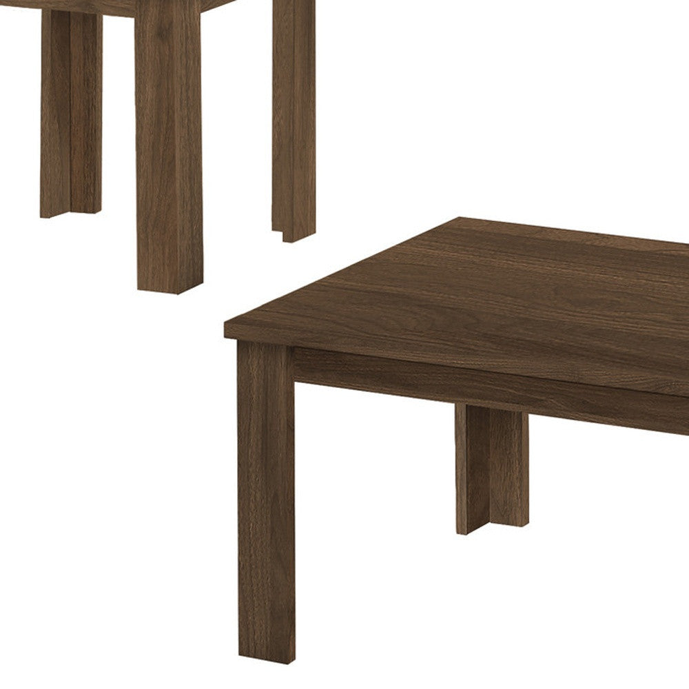 Set of Three 44" Dark Brown Coffee Table