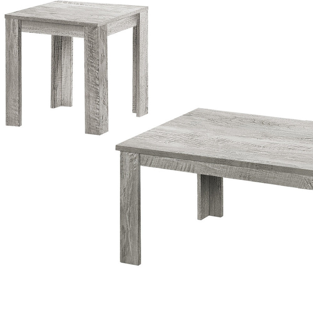 Set of Three 44" Gray Coffee Table