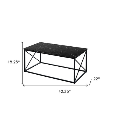 Set of Three 42" Black Metal Coffee Table