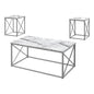 Set of Three 42" White Metal Coffee Table