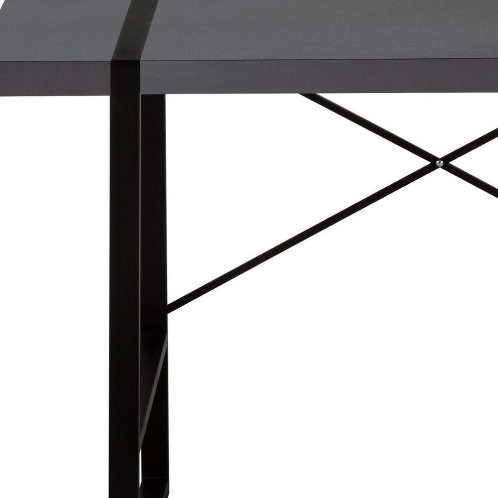 49" Gray and Black Computer Desk