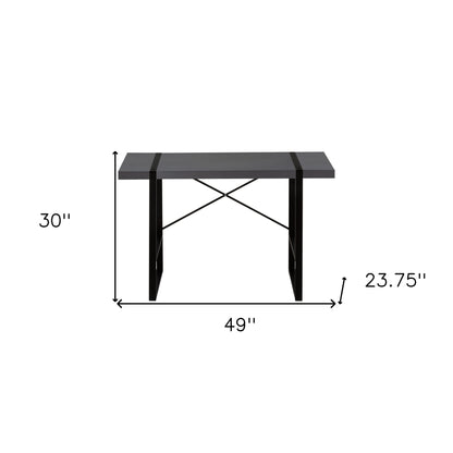 49" Gray and Black Computer Desk