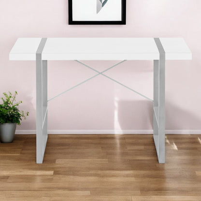 49" White and Gray Computer Desk