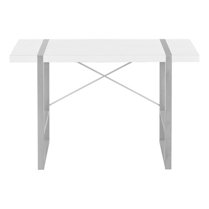 49" White and Gray Computer Desk