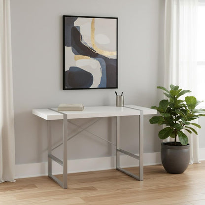 49" White and Gray Computer Desk