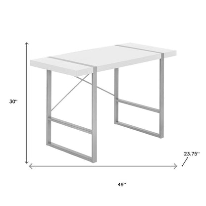 49" White and Gray Computer Desk