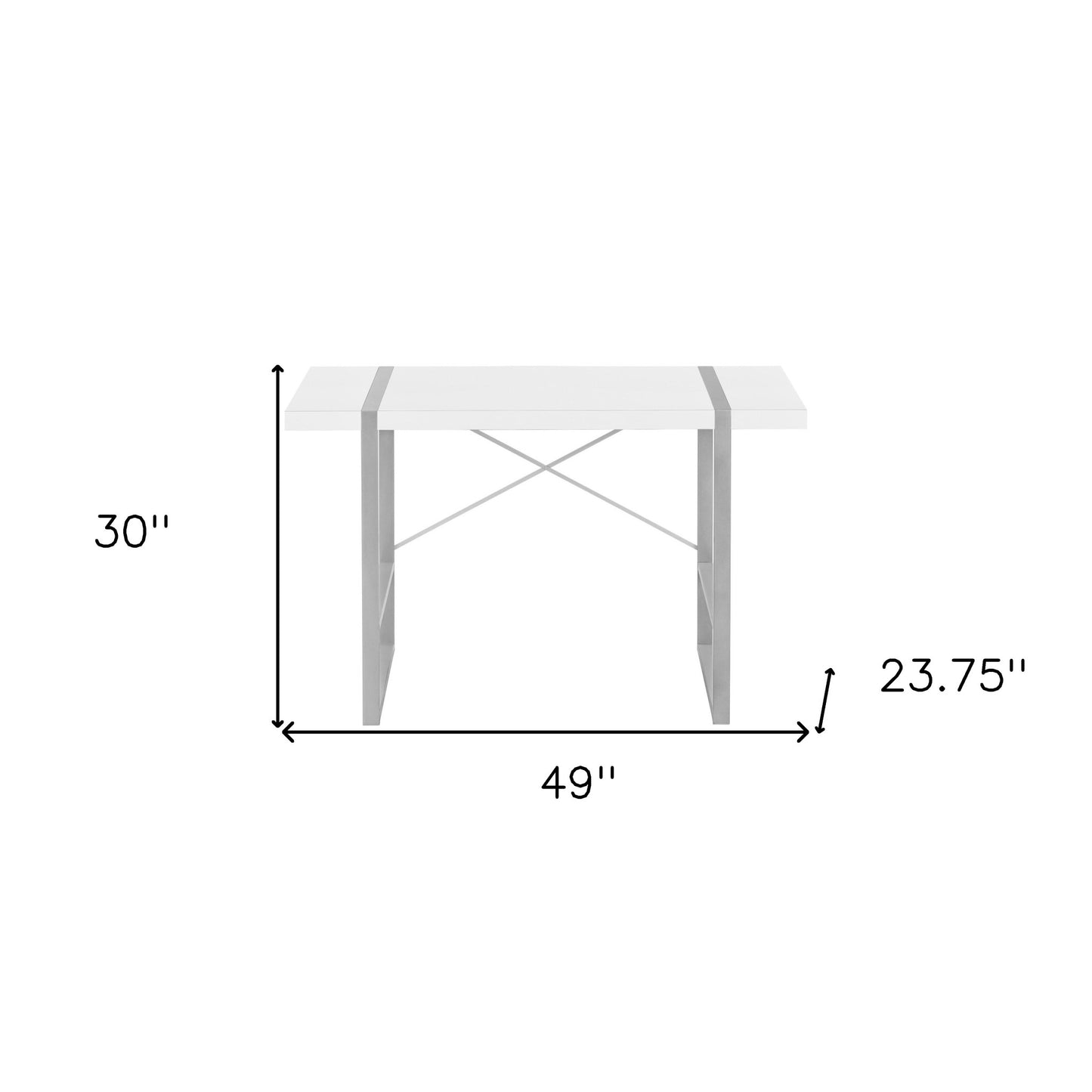 49" White and Gray Computer Desk