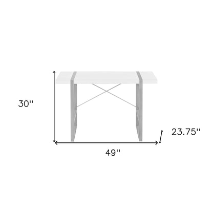 49" White and Gray Computer Desk