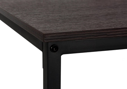 58" Espresso and Black L Shape Computer Desk