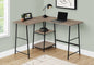 47" Taupe and Black L Shape Computer Desk