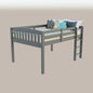 Gray Solid Wood Twin Size Low Loft Bed