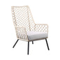 26" Gray Metal Outdoor Dining Chair with Gray Cushion