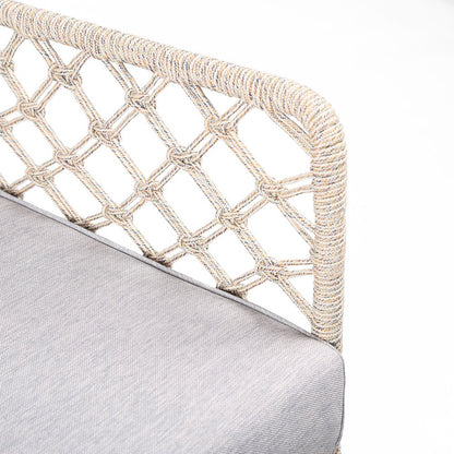 26" Gray Metal Outdoor Dining Chair with Gray Cushion