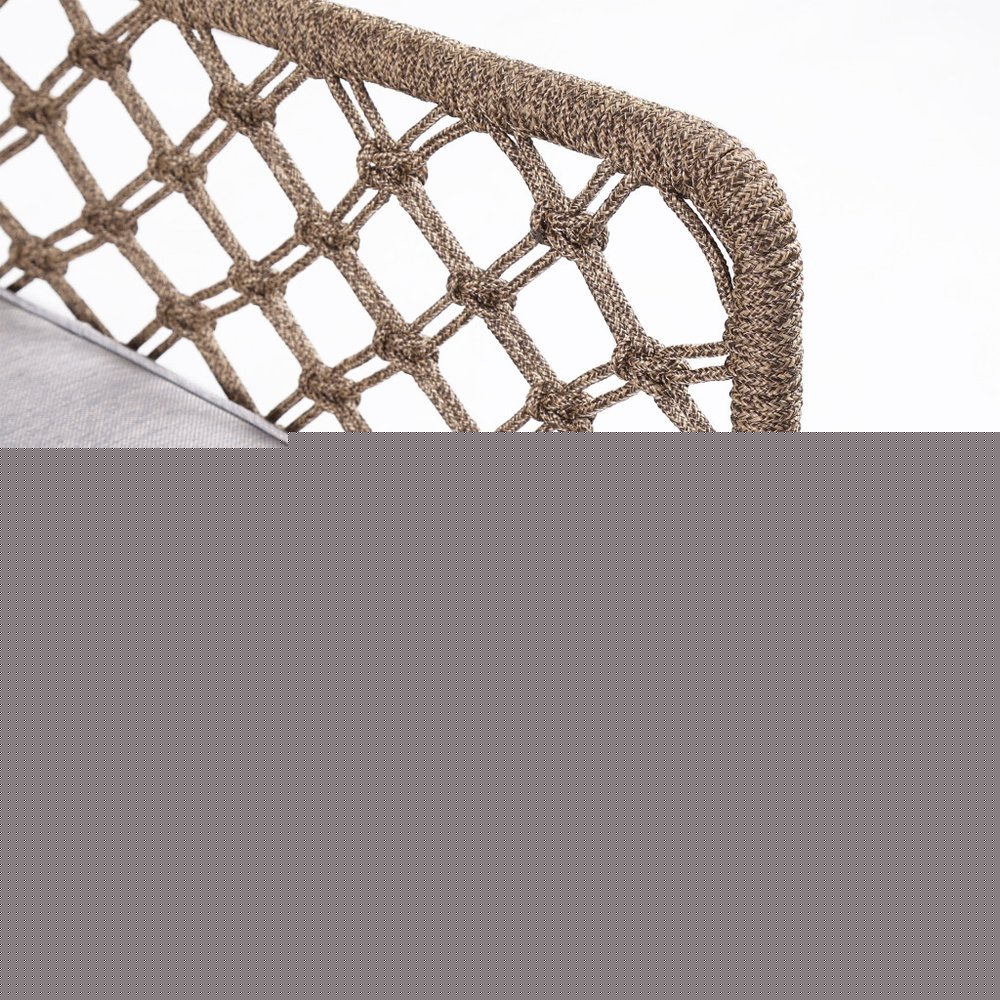 26" Gray Metal Outdoor Arm Chair with Gray Cushion