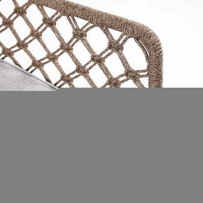 26" Gray Metal Outdoor Arm Chair with Gray Cushion