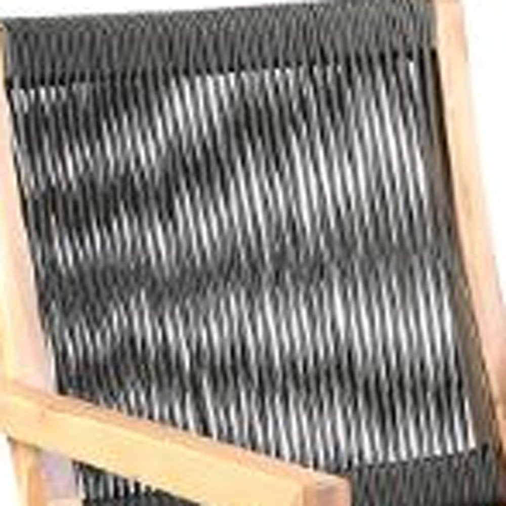 Set of Two 23" Charcoal and Natural Wood Solid Wood Outdoor Arm Chair