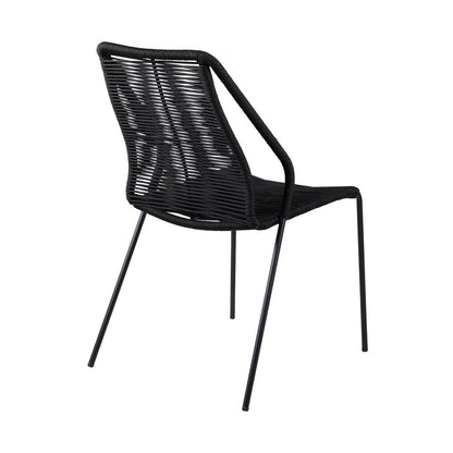 Set of Two 22" Black Metal Outdoor Dining Chair