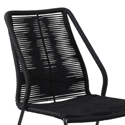 Set of Two 22" Black Metal Outdoor Dining Chair