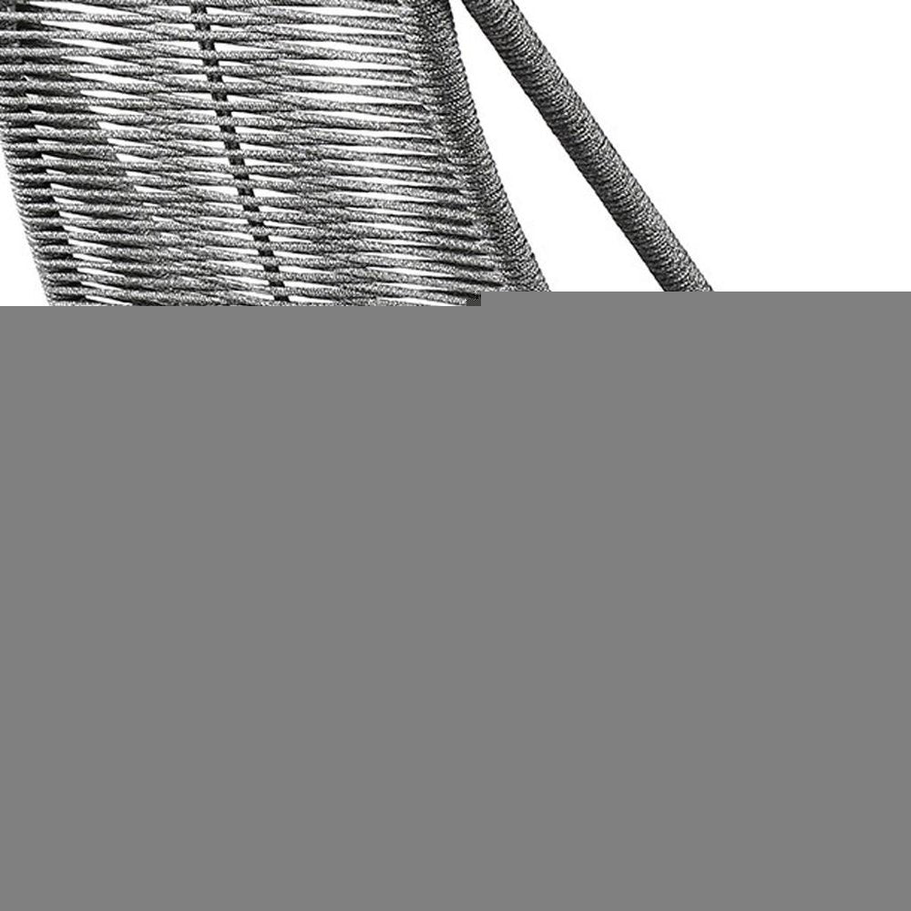 Set of Two 22" Gray Metal Outdoor Dining Chair