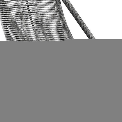 Set of Two 22" Gray Metal Outdoor Dining Chair