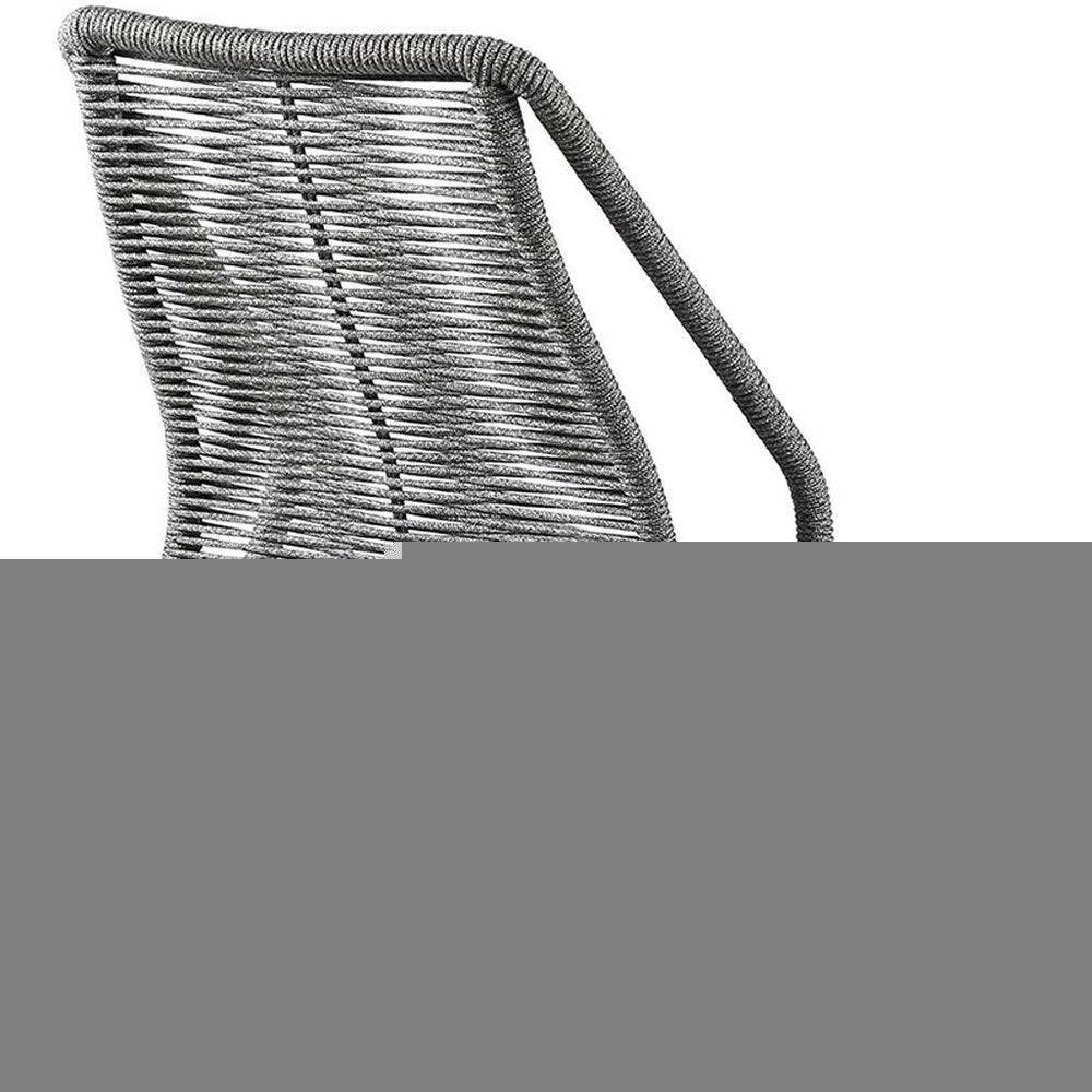 Set of Two 22" Gray Metal Outdoor Dining Chair