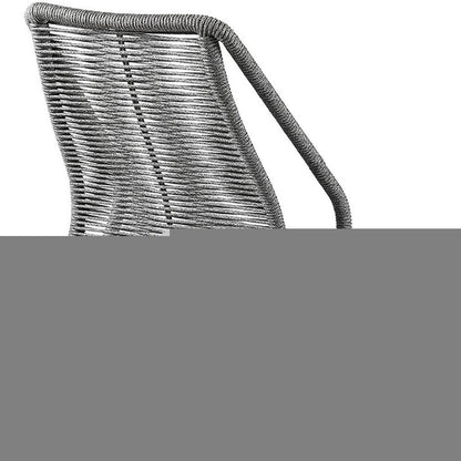 Set of Two 22" Gray Metal Outdoor Dining Chair