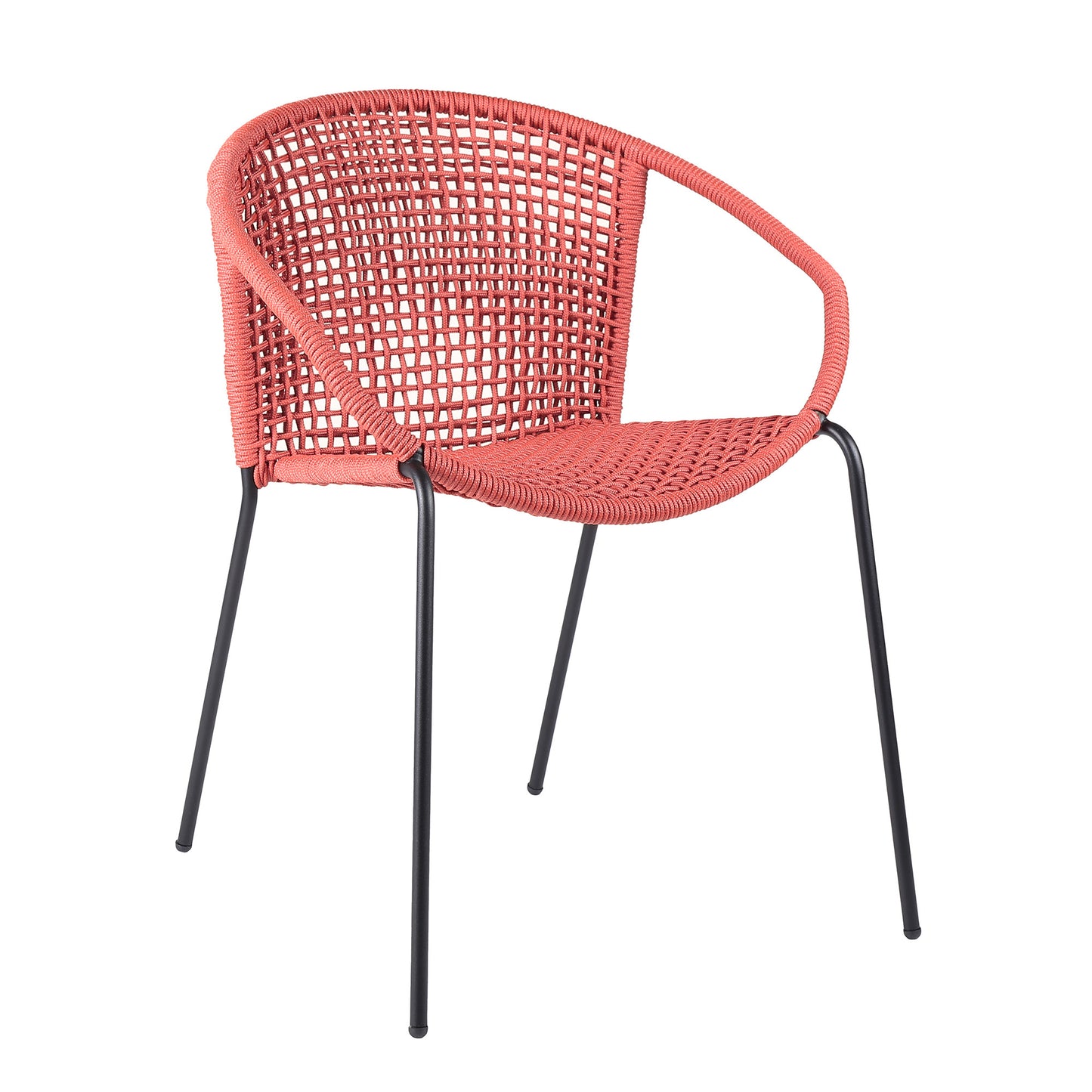 Set of Two 25" Red Metal Outdoor Dining Chair