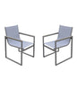 Set of Two 22" Light Gray Metal Outdoor Dining Chair