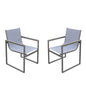 Set of Two 22" Light Gray Metal Outdoor Dining Chair