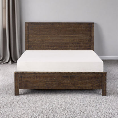 White Shiplap Texture Distressed Solid Wood Queen Bed Frame
