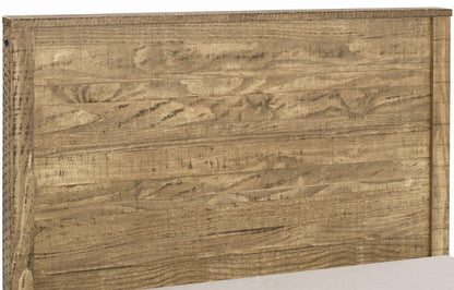 White Shiplap Texture Distressed Solid Wood Queen Bed Frame