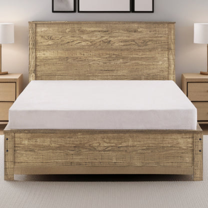 Dark Brown Solid Wood Queen Bed Frame