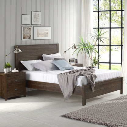 Dark Brown Solid Wood Twin Bed Frame