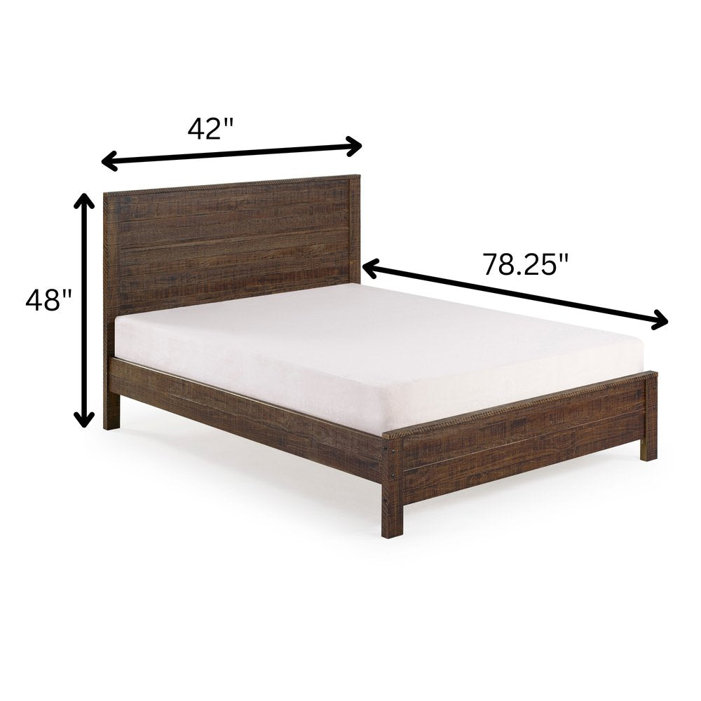 Walnut Brown Solid Wood Twin Bed Frame