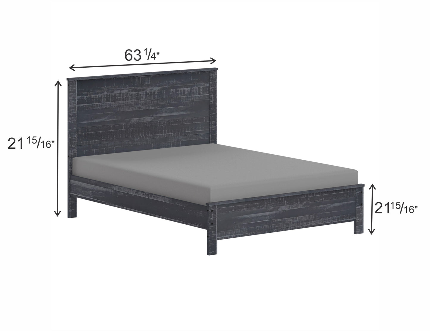 Dark Brown Solid Wood Twin Bed Frame