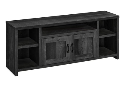 59" Black Cabinet Enclosed Storage TV Stand